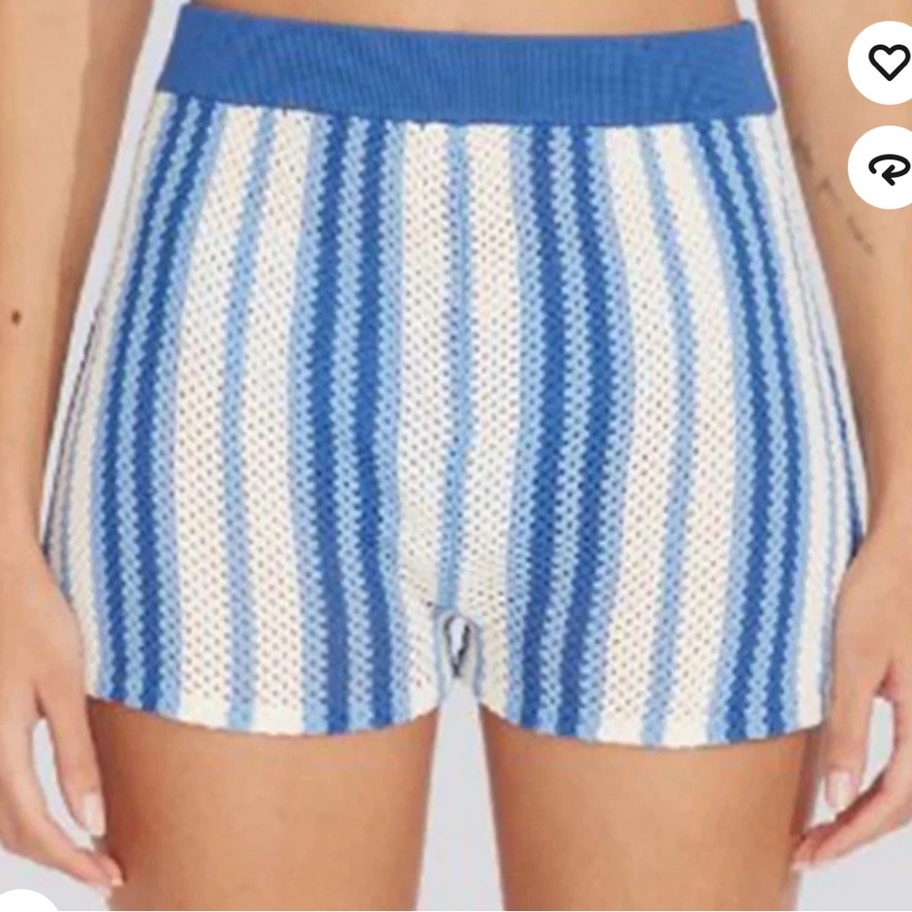Solid & Striped shorts Marina blue Charlie crochet swim nautical beach SZ XS #07